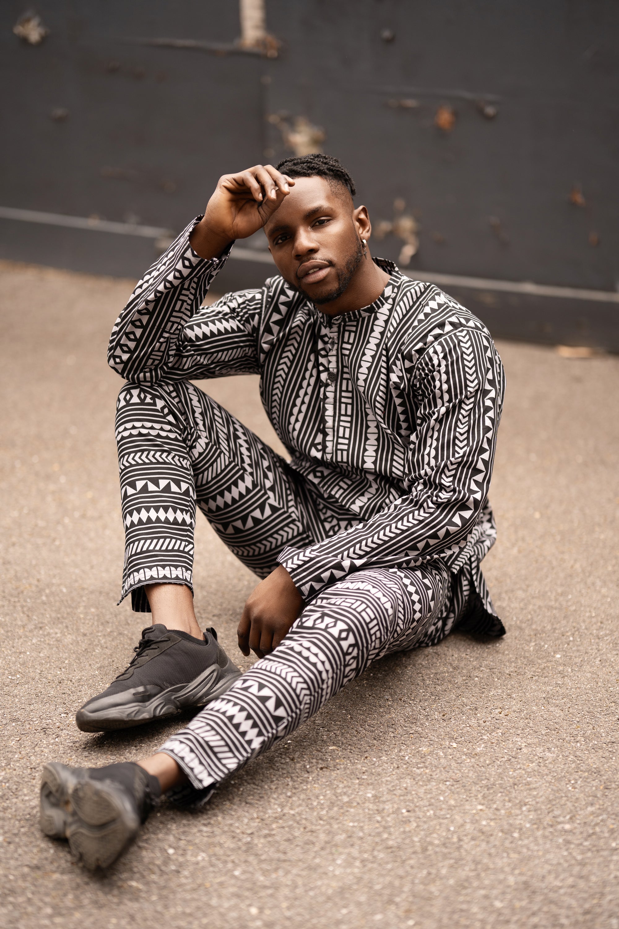 African Trousers In Black Mud Cloth - Continent Clothing