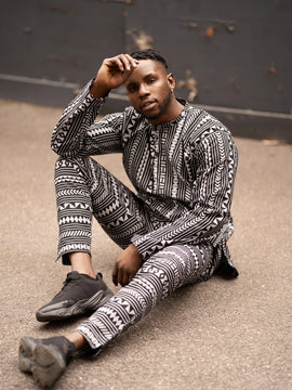 Camicia Africana Print in Mud Cloth