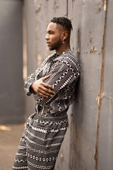 African Trousers In Black Mud Cloth - Continent Clothing