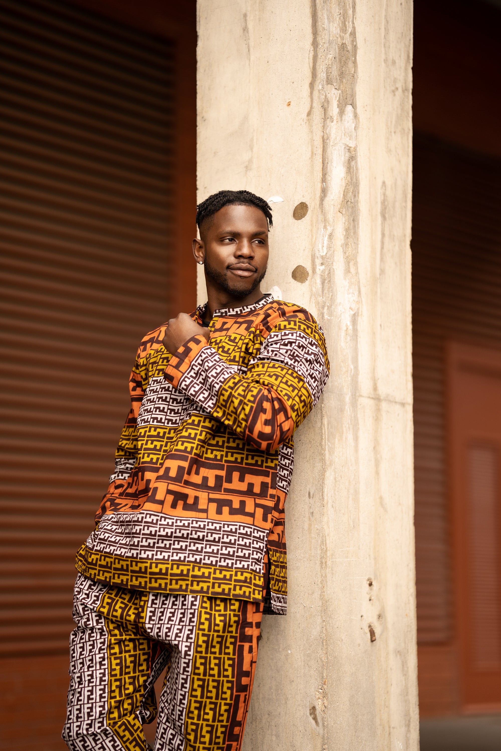 African Trousers In Earthy Mud Cloth - Continent Clothing