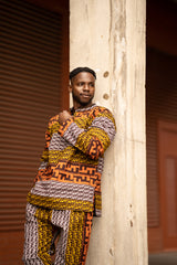 African Trousers In Earthy Mud Cloth - Continent Clothing