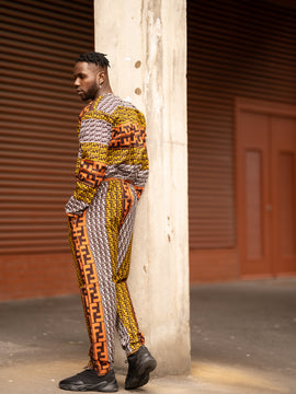 Camicia Africana Print in Mud Cloth