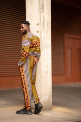African Trousers In Earthy Mud Cloth - Continent Clothing