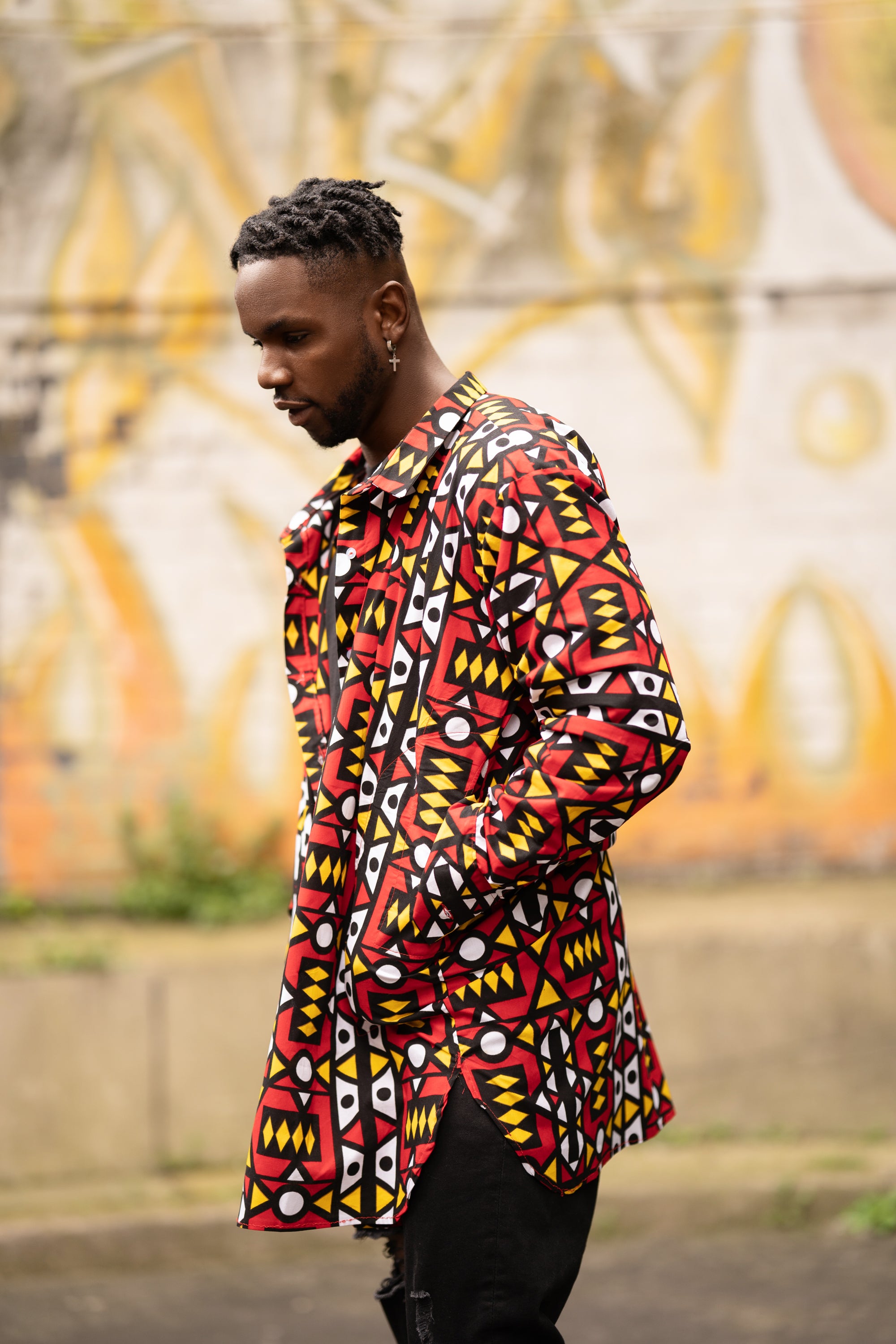 African Shirt In Electric Red - Continent Clothing