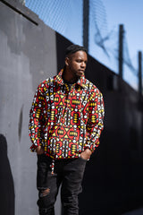 African Puffer Jacket In Electric Red - Continent Clothing