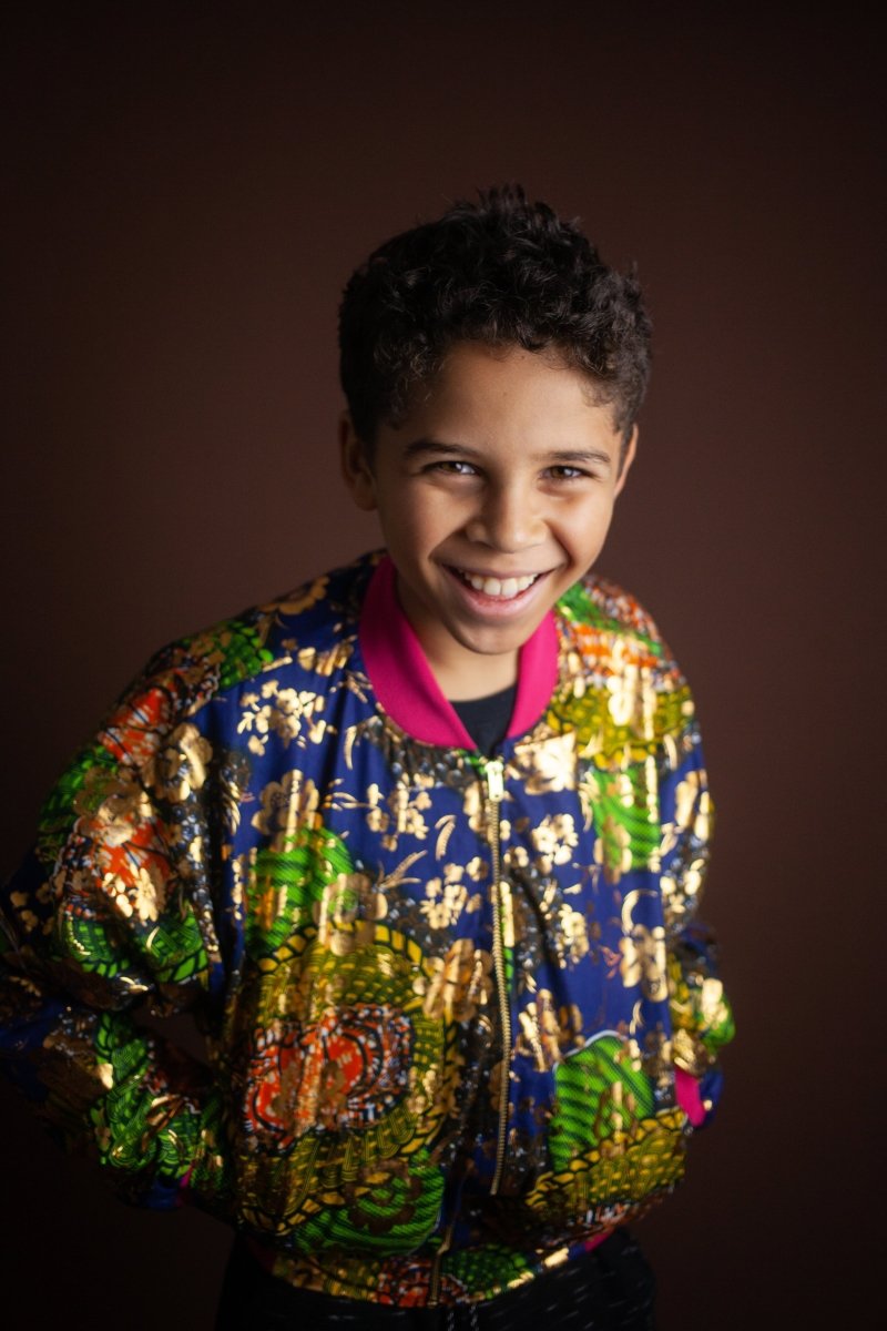 Children's African Jacket In Metallic Blue Gold - Continent Clothing