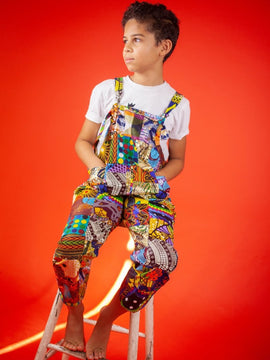 Kinder Patchwork Dungarees