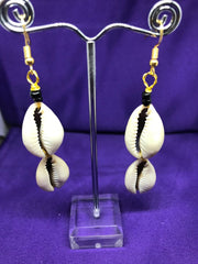Cowrie Seashell Earrings Made with Silver Wire - Continent Clothing