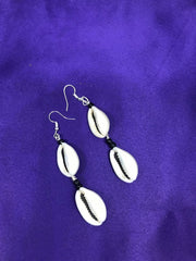 Cowrie Seashell Earrings Made with Silver Wire - Continent Clothing 