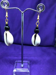 Cowrie Seashell Earrings Made with Silver Wire - Continent Clothing 