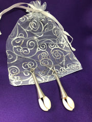 Cowrie Seashell Earrings Made with Silver Wire - Continent Clothing