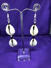 Cowrie Seashell Earrings Made with Silver Wire - Continent Clothing