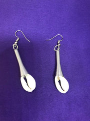 Cowrie Seashell Earrings Made with Silver Wire - Continent Clothing
