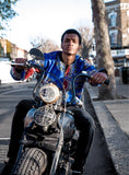 Dashiki Bomber Jacket in Blue African Print - Continent Clothing