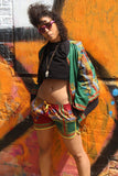 Dashiki Bomber Jacket in Green - Continent Clothing