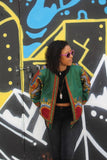 Dashiki Bomber Jacket in Green - Continent Clothing