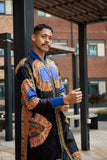 Dashiki Coat in Black and Red Print - Continent Clothing