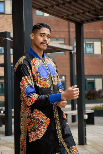 Amazing Dashiki Coat in Brilliant Black and Red Print– The