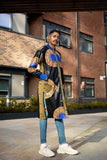 Dashiki Coat in Black and Red Print - Continent Clothing