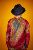 Dashiki Matching Outfit In Red - Continent Clothing
