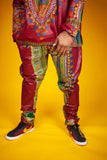 Dashiki Matching Outfit In Red - Continent Clothing