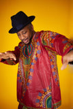 Dashiki Matching Outfit In Red - Continent Clothing