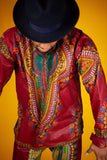 Dashiki Matching Outfit In Red - Continent Clothing