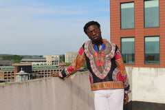 Dashiki Shirt in Black Print - Festival Shirt - Continent Clothing