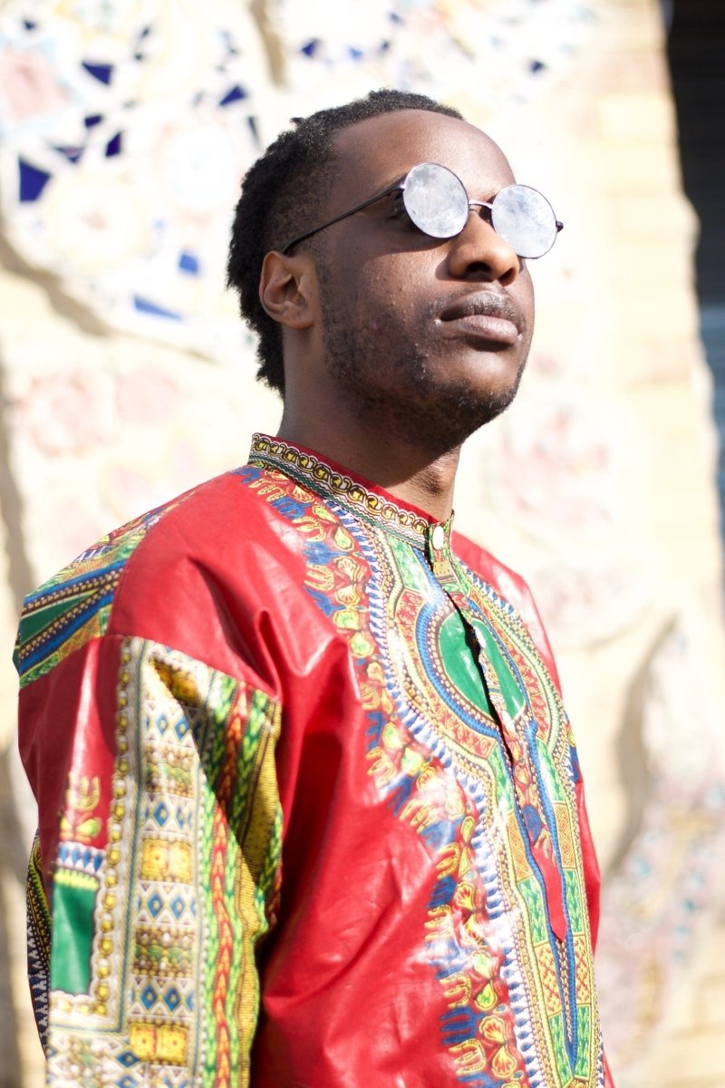 Dashiki Shirt in Red Print - Festival Shirt - Continent Clothing