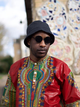 Dashiki Shirt in Red Print - Festival Shirt