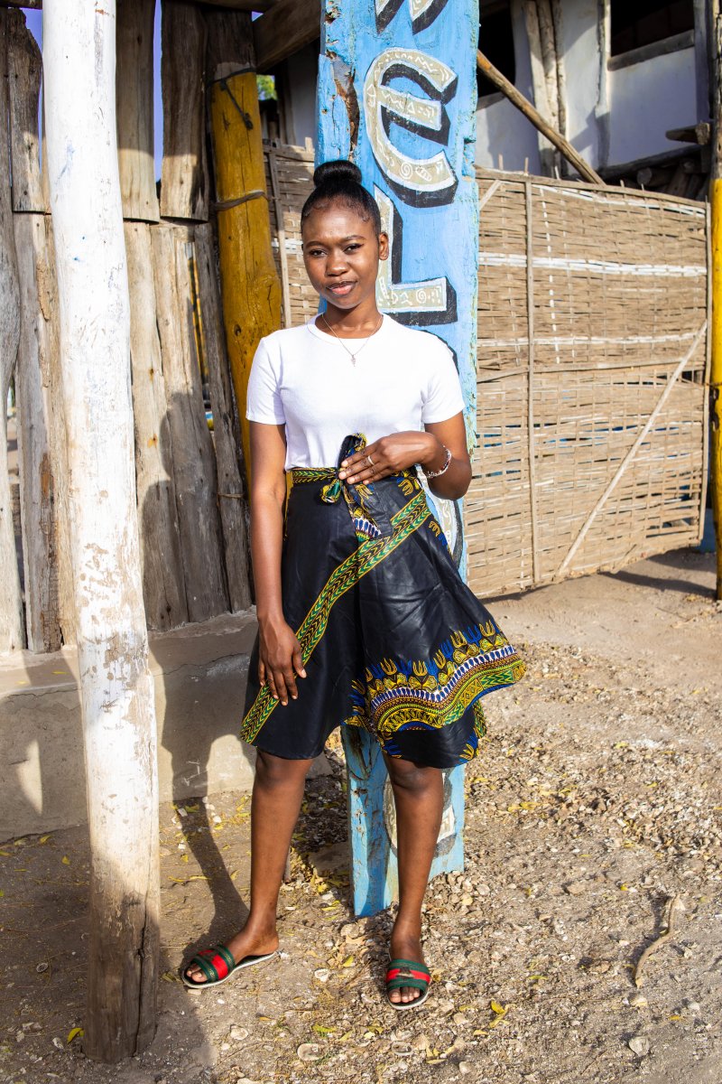 Dashiki Skirt In Black - The Continent Clothing