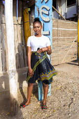 Dashiki Skirt In Black - The Continent Clothing