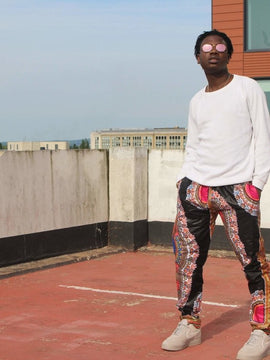 Pantalon Dashiki en black and red African Print - Pantalon Festival