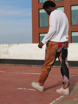 Pantalon Dashiki en black and red African Print - Pantalon Festival