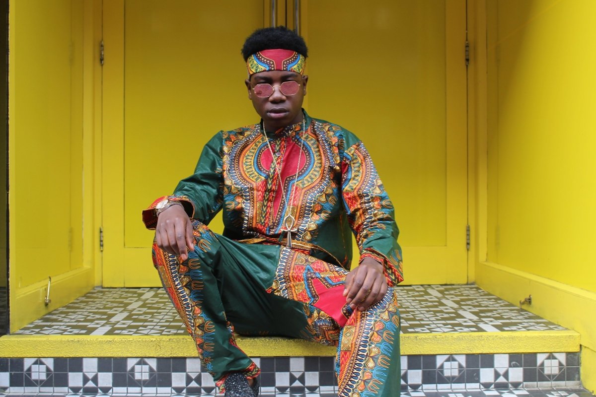 Dashiki Trousers in Green African Print - Festival Clothing - Continent Clothing