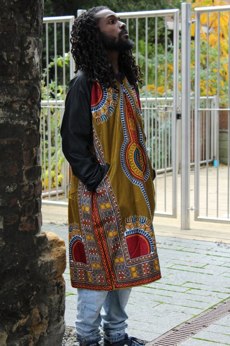 Dashiki Winter Trench Coat In Brown - Continent Clothing