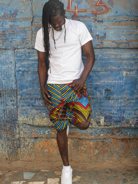 African Patchwork Shorts - Festival Shorts