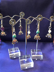 Elephant Charm Earrings with Amethyst - Continent Clothing
