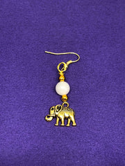Elephant Earrings with Clear Quartz Crystal - Continent Clothing