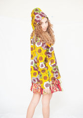 Ethical Clothing - African Print Hoodie in Yellow - Continent Clothing