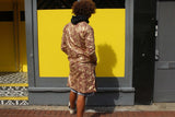 Festival Coat in Gold African Print - Continent Clothing