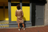 Festival Coat in Gold African Print - Continent Clothing