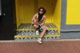 Festival Coat in Gold African Print - Continent Clothing