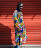 Festival Coat in Patchwork African Print - Continent Clothing