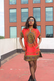 Festival Dress is Red Dashiki - Continent Clothing