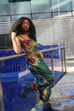 Festival Jumpsuit in Green Dashiki Print - Continent Clothing