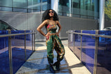 Festival Jumpsuit in Green Dashiki Print - Continent Clothing