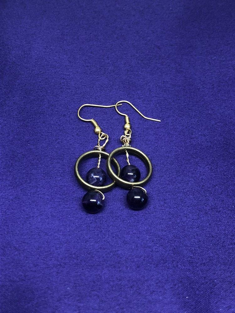 Gemstone Earrings With Obsidian - Continent Clothing 