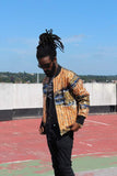 Gold Shiny Festival Jacket in African Print - Continent Clothing