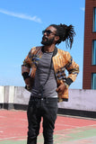 Gold Shiny Festival Jacket in African Print - Continent Clothing